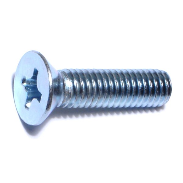 Midwest Fastener 3/18"-16 x 1-1/2 in Phillips Flat Machine Screw, Zinc Plated Steel, 8 PK 77384 - main